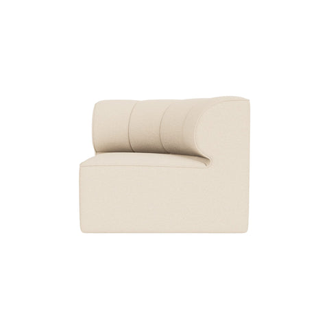 Audo Copenhagen Eave Seamline Modular Sofa, Rounded Modules, 34" Depth, Concave Right Corner in Logan Jasmine, packshot on white