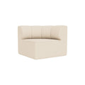 Audo Copenhagen Eave Seamline Modular Sofa, Rounded Modules, 34" Depth, Concave Left Corner in Logan Jasmine, packshot on white