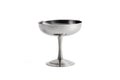 HAY Italian Ice Cup, Stainless Steel, stainless steel ice cream cup, empty footed coupe on a plain white background