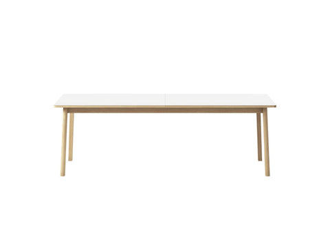 Oak frame dining table white white laminate top by fredericia furniture