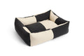 HAY Dog Bed Zip, Large, Black, White, recycled polyester dog bed in a black and cream check, packshot on plain white