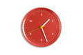 HAY Wall Clock, Red, recycled ABS wall clock, red dial with white hands and a yellow second hand on a plain white background