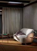 Margas LC3 sofa with &Tradition Pinwheel HM7 End Table in walnut and brass, styled with Flowerpot VP9 lamp