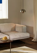 Inland AV22 Sofa by &Tradition styled with Cruise AP12 table, Pinwheel HM7 table, and Flowerpot VP1 lamp