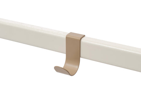 Pedestal Hook Mount in Sandstorm, steel accessory hook, seen from a second angle on a stand bar