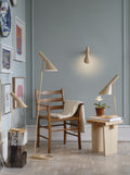 danish modern interior with aj series lamps by louis poulsen