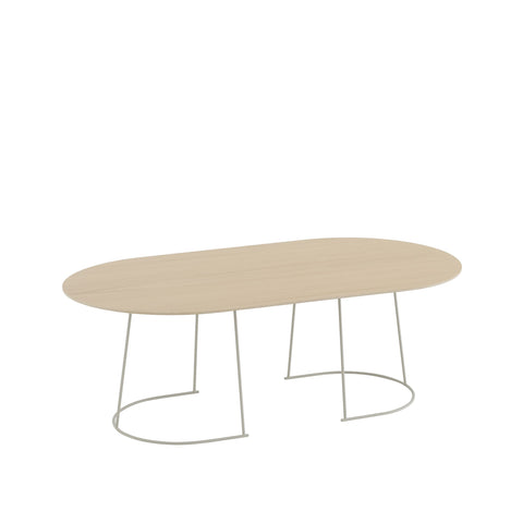 Muuto Airy Coffee Table large in oak veneer with off-white base – sleek Scandinavian coffee table