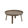 muuto around coffee table size large with stained dark brown finish