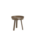 muuto around coffee table size small with dark stained brown finish