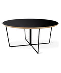 gus* modern array coffee table, round in black finish