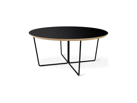 gus* modern array coffee table, round in black finish