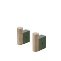 Muuto Attach Coat hooks set of 2 in oak and dark green