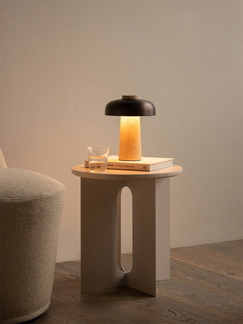 Audo Copenhagen Reverse Table Lamp, Portable with the Androgyne Side Table