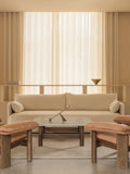 Audo Copenhagen Brasilia Lounge Table with the Interconnect Candle Holder and the Brasilia Lounge Chair