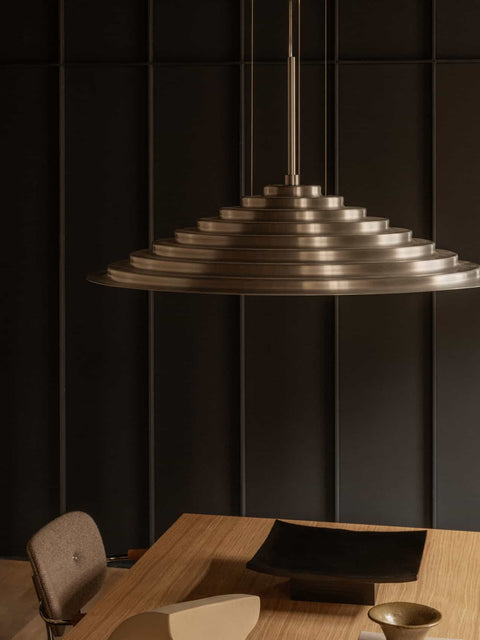 Audo Copenhagen Chancery Pendant Lamp with the Androgyne Dining Table and the Co Task Chair