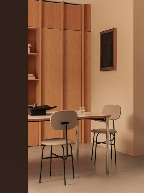 Audo Copenhagen Afteroom Plus Dining Chair, Fully Upholstered with the Afteroom Dining Chair and the Co Table