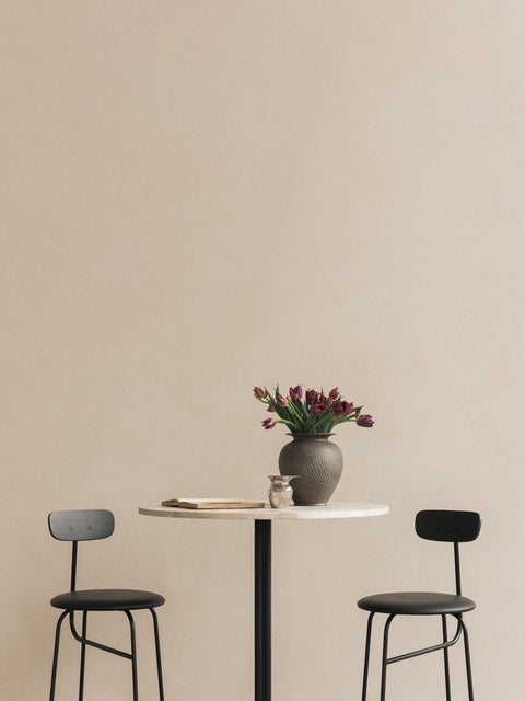 Audo Copenhagen Afteroom Bar & Counter Chair, Upholstered Seat in a styled interior