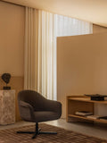 Audo Copenhagen Harbour Lounge Chair, Star Base with the Crescent Shelving and the Plinth Tall