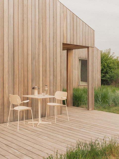 Audo Copenhagen Nook Dining Table with the Co Dining Chair and the Bottle Carafe