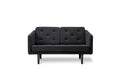 Borge Mogensen No. 1 Sofa 2 seater in charcoal Hallingdal wool with black lacquered legs front view