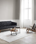 hunting chair by borge mogensen in saddle black leather and smoked oak frame by borge mogensen for fredericia furniture