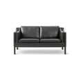 Borge Mogensen 2212 2 Seater Sofa for Fredericia Furniture in Black Leather 