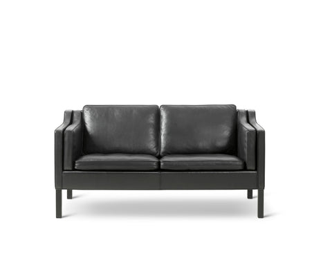 Borge Mogensen 2212 2 Seater Sofa for Fredericia Furniture in Black Leather 