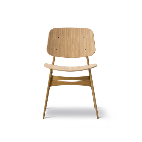 Søborg Chair BM 3050 front view in oiled oak designed by Borge Mogensen