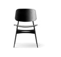 Søborg Chair BM 3050 front view in black stained oak by Fredericia