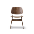 Søborg Chair BM 3050 front view in walnut Scandinavian dining chair by Fredericia