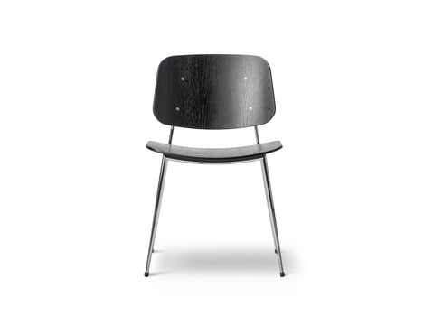 black lacquered oak soborg dining chair designed by borge mogensen for fredericia furniture