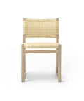 bm61 dining chair by borge mogensen for fredericia furniture in oak lacquered finish with natural cane wicker