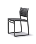 bm61 dining chair by borge mogensen with black oak frame and black linen webbing