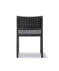 bm61 dining chair by borge mogensen with black oak frame and black linen webbing