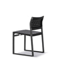 bm61 dining chair by borge mogensen with black oak frame and black linen webbing