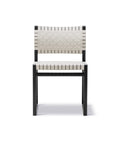 bm61 dining chair by borge mogensen with black oak frame and natural linen webbing