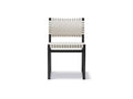 bm61 dining chair by borge mogensen with black oak frame and natural linen webbing