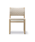 bm61 dining chair by borge mogensen with oak frame and natural linen webbing