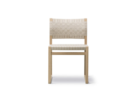 bm61 dining chair by borge mogensen with oak frame and natural linen webbing