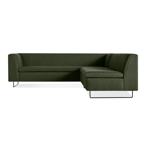 bonnie and clyde modern sectional sofa by Blu Dot in vos evergreen
