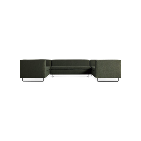 Bonnie and Clyde U-Shaped Sectional Sofa by Blu Dot in Vos Evergreen, front view
