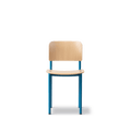 Oak Lacquered Wood and Signal Blue Frame Plan Chair by Fredericia Furniture 