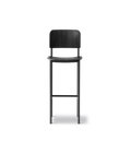 plan barstool by fredericia in black lacquered and black frame