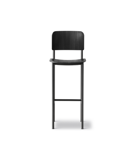 plan barstool by fredericia in black lacquered and black frame