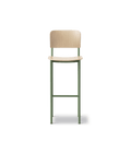 plan barstool by fredericia in oak lacquered and modernist green frame