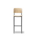 plan barstool by fredericia in oak lacquered and black frame