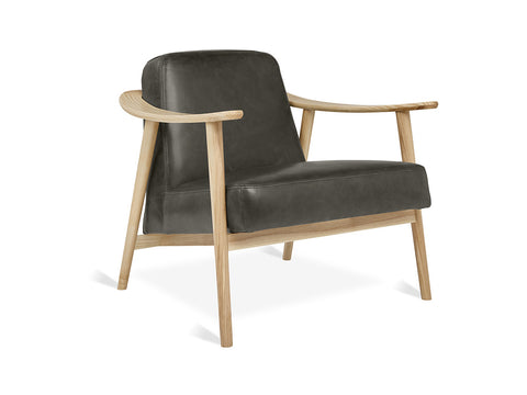 baltic chair by gus modern in natural ash frame and tucson char leather 