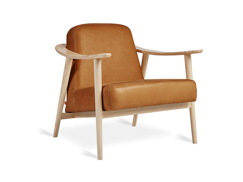 baltic chair by gus modern in natural ash frame and tucson Sienna leather 