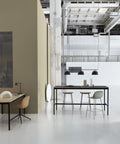 scandinavian inspired work space with muuto fiber bar stool