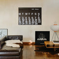 Large 2026 Stendig Calendar hanging above a sofa in a modern living room